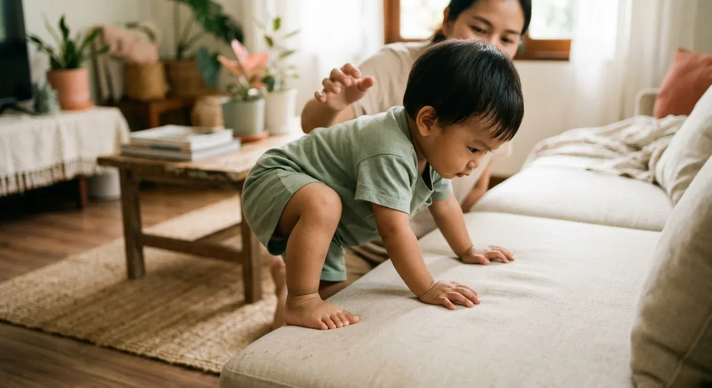 ลูก 1 ขวบ 6 เดือน: วิ่งได้ ปีนเก่ง เริ่มพูด 2 คำ และคัดกรองพัฒนาการครั้งสำคัญ